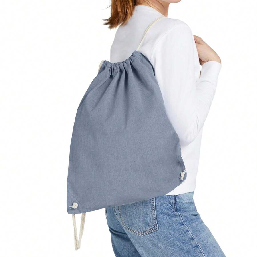 Drawstring Backpack (Royal Blue Heather) - Royal Blue - View 1