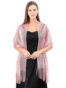 1pc Party/Banquet Silver Metallic Scarf/Shawl