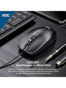AOC Bộ bàn phím và chuột văn phòng hiệu suất cao KM151: Bàn phím chống nước bắn, Đèn nền hỗn hợp có thể điều chỉnh, Cảm giác chuột chống trượt, Tương thích với nhiều thiết bị và Chức năng toàn diện. Màu trắng - màu đen - Xem 5