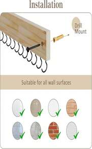 Lolalet Wooden Necklace Holder For Wall With 15 Hooks, Necklaces Hanger Easy Install Wall Mount Necklace Organizer, Jewelry Hangers For Chains, Bracelets, Earrings -Brown