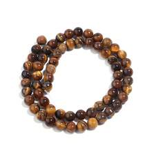 1 pieza de cuentas de piedra de ojo de tigre de Malabar natural, cuentas hechas a mano de color amarillo marrón vintage de moda, apropiadas para hacer pulseras, collares, joyería, dijes, al por mayor de cuentas - Amarillo - Ver 13