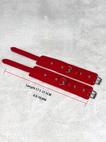 2件套哥特朋克风脚踝绑带，PU皮革腕带可调节脚部饰品，适合女性，节日狂欢万圣节派对角色扮演配饰 - 彩色 - 查看 5