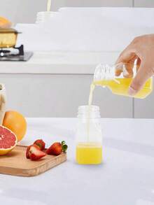 1/6/10 Stück Kunststoff Saftflaschen mit weißen Deckeln, auslaufsichere klare Kunststoff Saftflaschen - perfekt für Smoothies, Milch & selbstgemachte Getränke - Entsaftungsbehälter Wasserflasche für Outdoor für Sport, für den Kühlschrank, wiederverwendbare Entsaftungsflaschen, Smoothie Flasche, leere Kunststoff Saftflaschen, Getränkebehälter mit Deckel, leere Milchflaschen Kunststoff Smoothie Trinkflaschen (Mehrere Größen: 120ML/250ML/450ML/250ml/350ml)