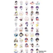 50 piezas Juego de pegatinas de anime con estilo de amor y espacio profundo: Calcomanías de personajes chibi lindos para portátiles, cuadernos, perfecto para regalos y colecciones de otaku