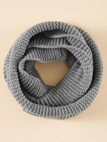 1 件儿童针织保暖围巾，适合秋冬季日常穿着 - 灰色 - 查看 4