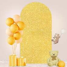 5ft/6ft/6.6ft Glitter Arch Backdrop, Rose Gold/Gold/Silver/Red, Sequin Decor, Polyester, No Power Needed, Perfect For Elegant Photography (Frame Not Included), Wedding & Party Decoration - Multicolor - View 16