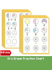 10pcs A4 Reusable Fraction Practice Writing Paper