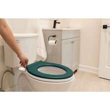 Tapa de inodoro creativa estampada antimanchas fácil limpieza baño/hogar familias/inquilinos - Verde Oscuro - Ver 2