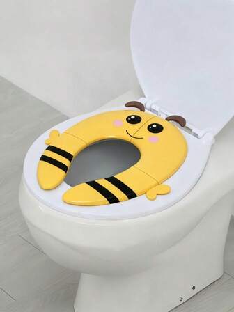 1片卡通折叠马桶座/儿童如厕训练马桶座/便携式马桶座/材质：PP 轻巧美观 配有防滑垫和防移位扣 如厕训练马桶座/可折叠可洗马桶座/适合幼儿男孩女孩 适用于市面上大多数马桶
