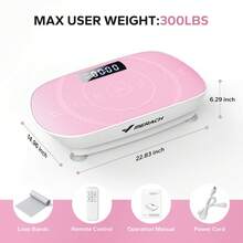 Máquina de ejercicios con plataforma vibratoria MERACH, plataforma de fitness para entrenamiento de cuerpo completo con control de velocidad del motor, configuraciones ajustables para entrenamiento y modelado en casa - Tipo de Enchufe B USA (110-127V) - Ver 12