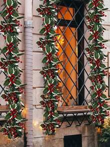 Guirlanda de Natal realista de pinheiro Norfolk de 190 cm (75 polegadas) - Guirlanda verde artificial, adequada para decoração interna e externa, perfeita para varanda, parede, janela e sacada, decoração natalina para casa, guirlanda para sacada - design de pinheiro - textura realista, guirlanda para sacada, decoração de Natal, decoração de Natal com planta artificial para decoração de ambientes. - Multicolorido - Ver 4