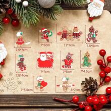 10 pezzi di decorazioni da appendere all'albero di Natale a forma di omini e donnine di pan di zenzero, decorazioni per interni ed esterni con corda per feste/vacanze