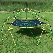 MERAX 12ft Geometric Dome Climber Play Center, Kids Climbing Dome Tower With Hammock, Rust & UV Resistant Steel Supporting 1000 LBS - 12ft-(Green + Yellow) - View 2