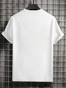 Men's Casual Fashion Style Short-Sleeved T-Shirt With Paris Lettering Print, Casual Everyday Style Fashion Clothing - 白色 - 查看 2
