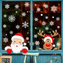 86 pièces Autocollants de Noël Père Noël et renne vert pour décoration de fenêtre, Autocollants décoratifs de Noël Père Noël pour décoration de fenêtre de fête