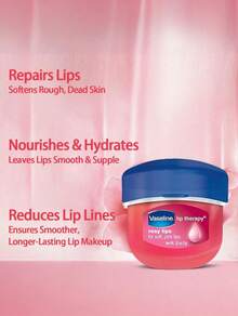 Vaseline 玫瑰香氛润唇膏 | 玫瑰唇部保湿迷你装，滋润滋养，淡化唇纹，修护唇部，旅行必备。7克/0.25盎司 - 粉色 - 查看 4