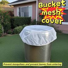 1 peça de tela de chuva de poliéster durável para coberturas externas - repelente de mosquitos e detritos, capa branca, serve em baldes padrão, repelente de mosquitos, design funcional, cobertura de malha eficaz para prevenir mosquitos, fácil de limpar, pode cobrir baldes de ensopado, pá de lixo, pote de molho, balde redondo, prato quadrado, capa respirável para alimentos