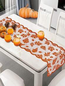 Table Runners With Maple Leaves, 13x72 Inch Thanksgiving Table Runner Decorations Lace Orange Table Runners Home Decor Autumn Table Decor For Harvest Kitchen Dinner Party Gatherings Party Decor - Non-woven Felt Tree D - View 3