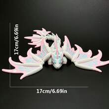 1件3D打印可动龙雕像，身体可活动，鳞片可动 - 动态3D打印艺术品，适合圣诞节和万圣节装饰、圣诞礼物、减压玩具、圣诞装饰品、3D打印动物、情人节礼物、复活节礼物、返校礼物、3D打印动物、、趣味玩具 - 彩色 - 查看 10