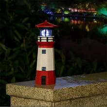 Solar Outdoor Rotating Beacon LED Sensor Garden Courtyard Waterproof Decorative Iron Art Landscape Lawn Light