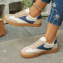 Fashionable Women's Casual Flat Shoes, Women's Party & Sports Shoes, New Trainer Sneakers - Beige - View 8