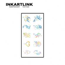 INKARTLINK وشم مؤقت من سلسلة مخلوقات البحر الخيالية الملونة من INKARTINK، مقاوم للماء وطويل الأمد من 2 إلى 5 أيام، ملصقات وشم مائية حيوية، تصميم فريد من الوشوم الزخرفية للأصابع - متعدد الألوان - مشاهدة 4