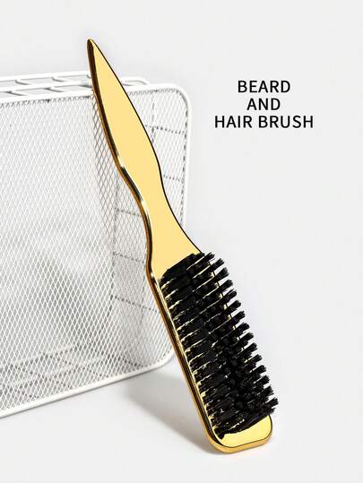 1pc Pointed Tail Mustache Brush, Vintage Pomade Styling Brush For Men, Mustache Brush, Smooth Ponytail Comb, Smoothing Flyaways, Edge Control - With Wide Pointed Tail Backcombing And Volumizing Hair Brush, For Parting And Sectioning, Brush, Hair Brush, Edge Brush, Comb Hair, Comb, Hairbrush, Detangling Brush, Ball Brush, Mini Hair Brush, Hair Brush Set, Wooden Comb, Travel Essential