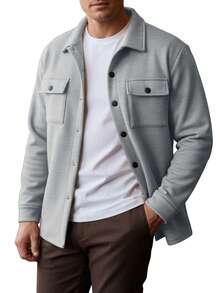 男士夹克一件装，休闲简约风，时尚学院风轻薄款，新款春秋季休闲宽松外套，适合圣诞节、新年假期，可作为礼物送给朋友、丈夫、男友。