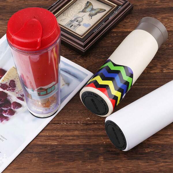 10 piezas Bases de goma para tazas de sublimación, Almohadilla de silicona autoadhesiva para la base de la taza, Bases de silicona protectoras para tazas de vino de 12/15/17/20/30 onzas (56 mm)