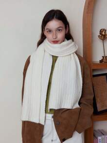 1 szt. damski szalik w jednolitym kolorze w kratkę, ciepły i wiatroszczelny z wełną, miękki i przyjazny dla skóry, odpowiedni do codziennych dojazdów do pracy i podróży, jesień/zima