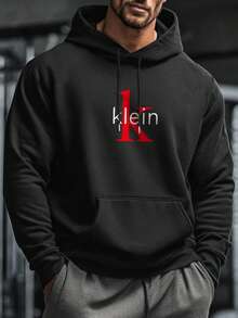 Herren lässiger einfarbiger Pullover Hoodie mit Tasche und Kordelzug, thermisch gefüttert für Herbst/Winter, French Terry Winter Pullover Kapuze, lässige Loungewear, Streetwear Essentiell, Gym Kleidung