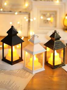 1 szt. Lampa wisząca LED w stylu vintage, w tym bateria, przenośna lampa wiatrowa do dekoracji stołu w pokoju festiwalowym, lampka świąteczna na wesele, lampka ozdobna do sypialni, lampka wisząca, czarna lampka, lampka nocna na Boże Narodzenie