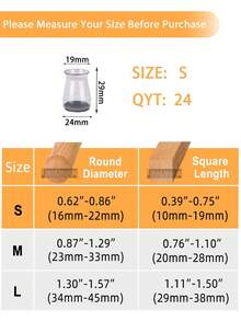 4/8/16/24/36 件装家具腿保护垫，适用于硬木地板，家具垫，椅子腿滑垫，硅胶椅腿套，防止地板刮伤并降低噪音，适用于厨房、客厅、卧室、咖啡厅，3 种款式可选 - 透明淺灰 - 查看 17