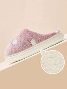 1 Paio di scarpe semplici e calde di colore unito per adolescenti, con suola in EVA, decorazione che brilla al buio, adatte per uso interno, autunno/inverno - Rosa - Visualizzare 5