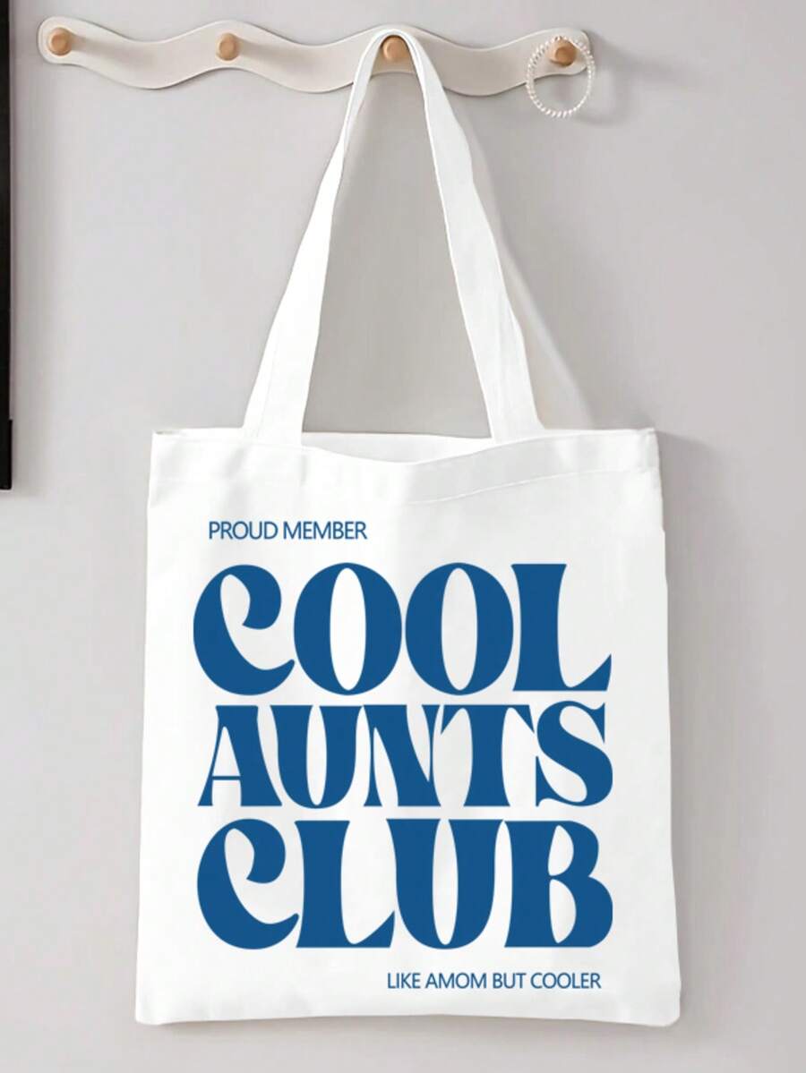 1 pieza Bolso de tote de club fresco, bolso de hombro multifuncional para viajes de gran capacidad unisex, diseño de moda con apertura amplia, bolso de almacenamiento esencial para ir y venir y viajar, adecuado para todas las estaciones