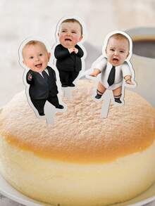 1 件定制纸质照片蛋糕装饰，可重复使用，适用于生日、周年纪念、纸杯蛋糕装饰、面包店、提拉米苏、圣诞节、个性化照片和文字、纸质蛋糕装饰