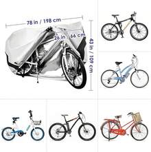 WOTOW Funda para Bicicleta Exterior Impermeable, Cubre Bicicleta 210T Resistente Lluvia UV Polvo Viento Material Antidesgarro Cubierta de Almacenamiento para Bicicletas Montaña Carretera (Negro) - Negro - Ver 6