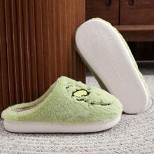 Hauioe Christmas Slippers Cartoon Plush Slippers Winter Soft Green Merry Christmas Gifts - Xanh lá cây a - Xem 6