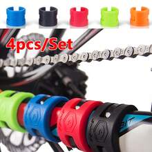 4pcs/Set ENLEE Bike Rear Fork Protective Rings Scratch-Resistant And Adjustable Bicycle Chainstay Protector Durable Rubber Bicycle Chain Protector With Nylon Cable Ties For Road And Mountain Bikes, Cycling Accessories - Multicolor - View 1
