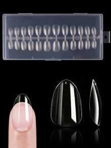 FULL BEAUTY 240 片长棺材透明假指甲按压指甲美甲用品短指甲 - 無色 - 查看 10