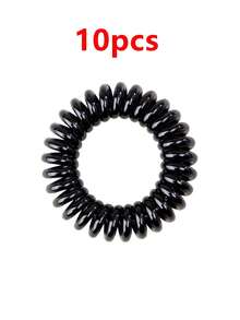 20 件女士高弹力螺旋发圈，不起皱不凹陷，不伤发，采用柔韧耐用的塑料制成，非常适合日常使用，马尾辫夹，发圈，发胶，发圈，发绳，弹力发圈，美容 - 彩色 - 查看 17