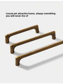 1 Pc Zinc Alloy Modern Minimalist American Imitation Gold/Bronze Color Handle Is Suitable For Drawers, Bedside Tables, Storage Cabinets, Wardrobes, Cabinet Door Handles, And Furniture Hardware Accessories