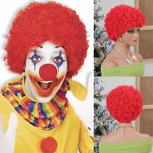 1pc Men's Curly Wig, Party Costume Wig, Unisex Curly Explosion Head Colorful Wig, Rainbow Color, Fan Wig, Disposable Wig, Easy To Wear, High Cost-Performance