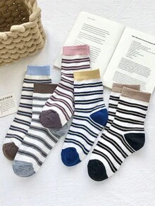 5 Paar smaragdfarbene gestreifte Knöchelsocken, modischer College-Stil Wadensocken geeignet für tägliches Einkaufen, Fitness und Laufen, passend zu Sneakers, stilvoll, schlicht, vielseitig, Kompressionssocken für Frauen