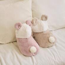 1 件秋冬宠物狗/猫保暖夹克、熊形变身背心、带牵引绳的宠物服装