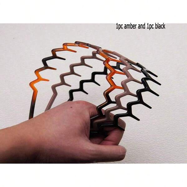 2 Peças/Conjunto Presilhas de Cabelo Fixas Elegantes e Simples em Formato de Onda para Mulheres, Antiderrapantes, Adequadas para Maquiagem, Lavagem e Uso Diário