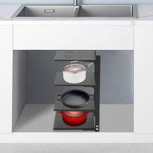 4-Tiers Pot Stand Rack Countertop Pot Rack Organizer Carbon Steel Pot Lid Holder - Black - View 5