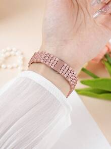 1pc Women's Girl's Rose Gold Slim Stainless Steel Band Compatible With Apple Watch Band Series 10 9 8 7 6 5 4 3 2 1 38mm 40mm 41mm 42mm 44mm 45mm 46mm 49mm Ultra 1/2 SE Wristband Replacement For Watch Strap,Best Present To Girlfriend,Friend And Family For Valentine's Day,Birthday And Mother's Day