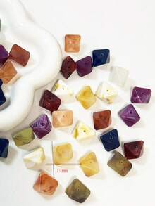 Octagonal Colored Resin Bead 14mm Cut Surface Scattered Bead Keychain Bracelet, Necklace, Headband DIY Jewelry Accessories
