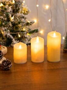 1个逼真塑料电子蜡烛灯，电池供电无焰蜡烛灯，家居装饰打火机蜡烛，蜡烛灯，婚礼装饰蜡烛灯，许愿蜡烛，适用于节日、派对、婚礼和祈祷场景装饰，室内卧室装饰蜡烛，圣诞装饰蜡烛 - 黃光 - 查看 11